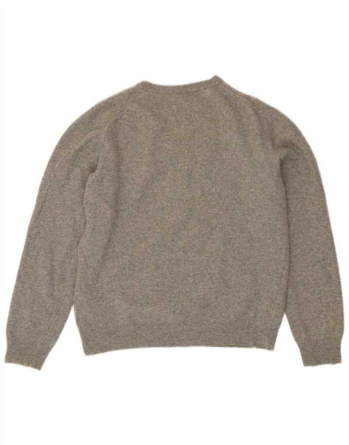 Gant maglione da donna con scollo a V UK 18 XL lana grigia