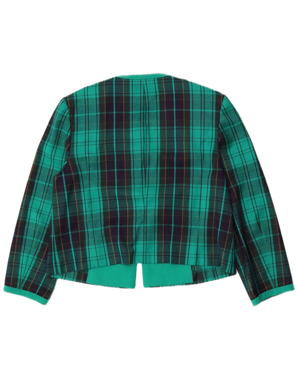 Giacca blazer da donna Fink UK 18 XL Lana vergine a quadri verdi