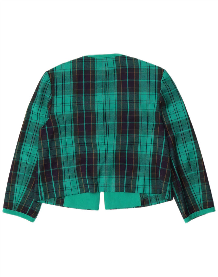 Giacca blazer da donna Fink UK 18 XL Lana vergine a quadri verdi