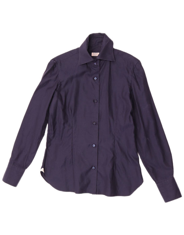 Camicia Donna Barba IT 44 Cotone Blu Navy Medio