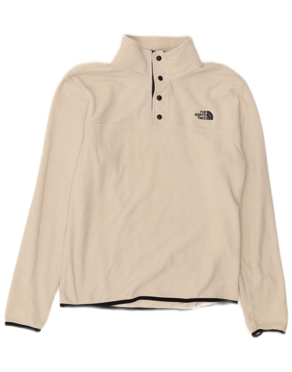 Maglione in pile da uomo The North Face con bottone e collo piccolo in poliestere bianco