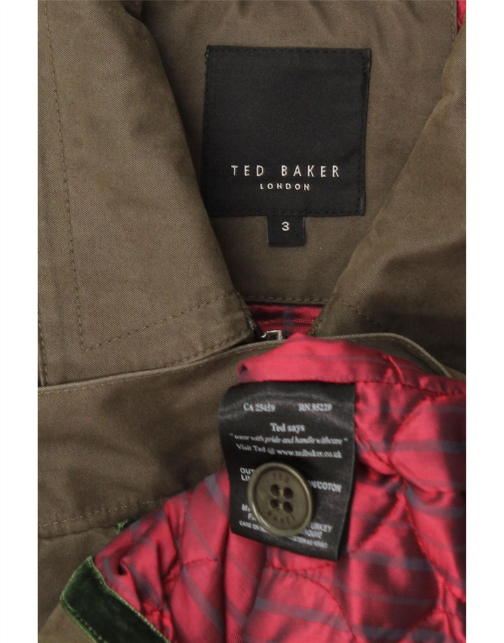 Giubbotto bomber da uomo Ted Baker taglia 3 cotone kaki medio