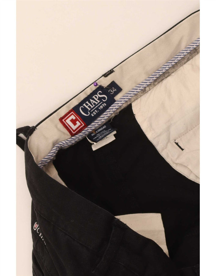 Pantaloncini chino da uomo Chaps W34 grandi in cotone nero