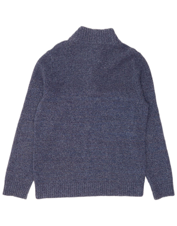 Maglione da uomo con collo abbottonato Fat Face, grande lana a righe blu navy