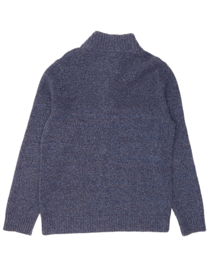 Maglione da uomo con collo abbottonato Fat Face, grande lana a righe blu navy