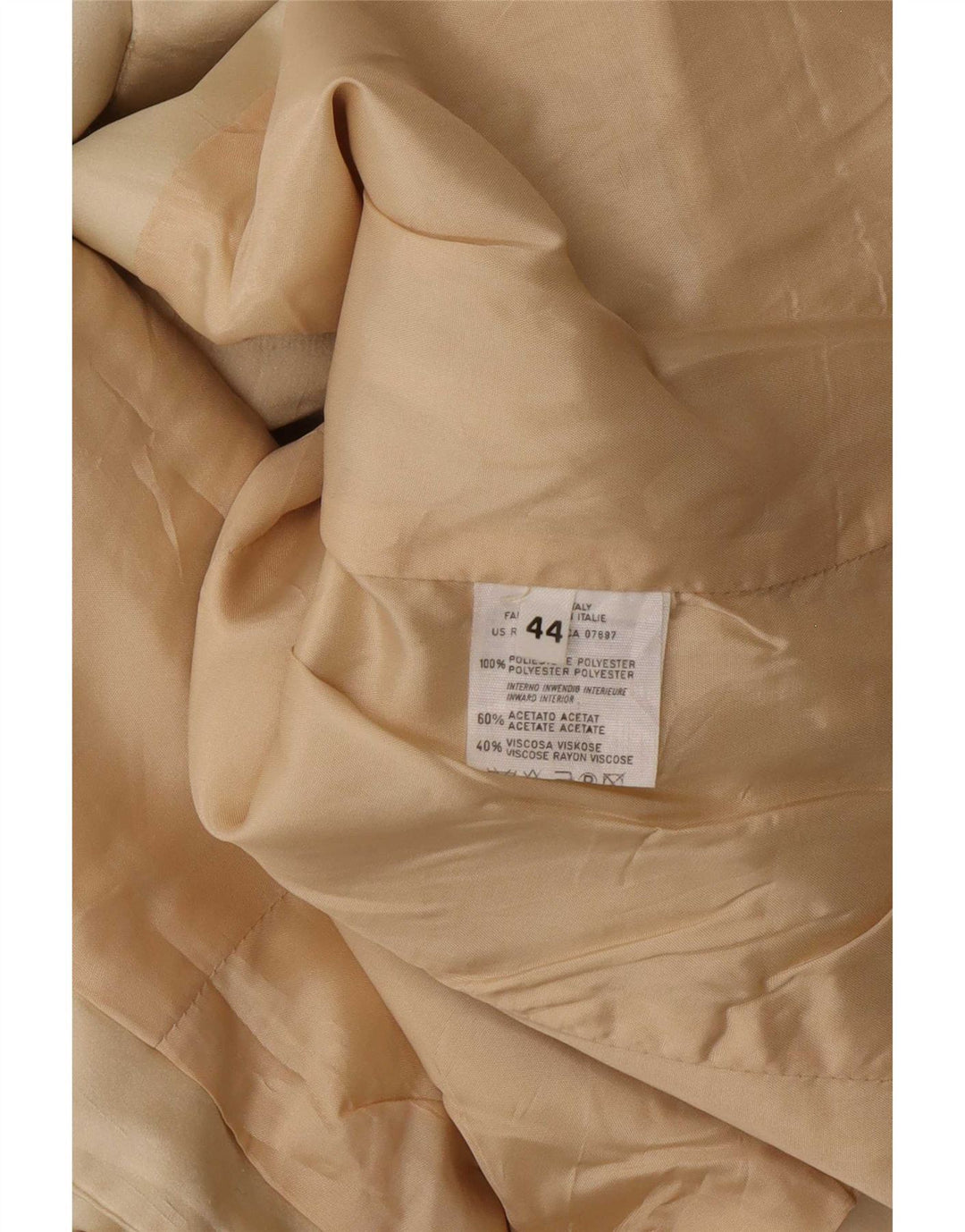 Giacca blazer a 3 bottoni corta da donna Benetton IT 44 Poliestere beige medio