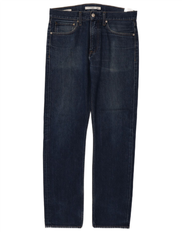CALVIN KLEIN Mens Straight Jeans W31 L32 Blue Cotton