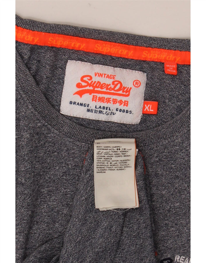 T-shirt da uomo SUPERDRY Top XL in cotone chiazzato blu