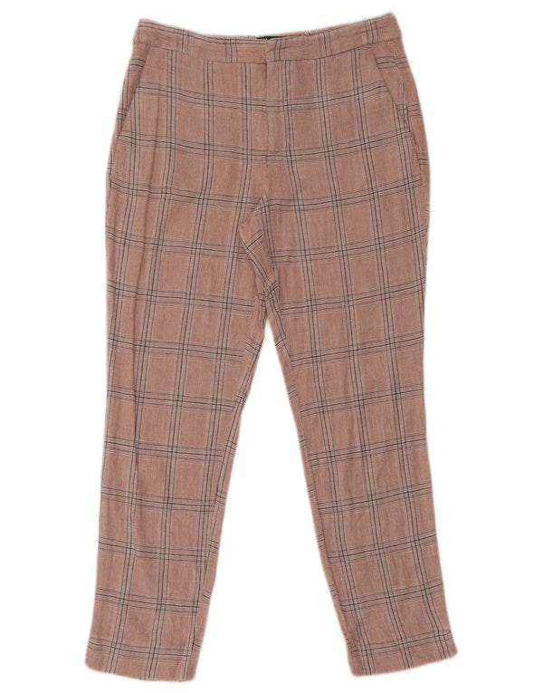 Pantaloni corti slim da donna Zara EU 34 2XS W24 L24 viscosa a quadri rosa