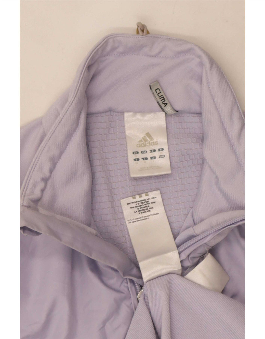 Giacca da tuta da donna Adidas Clima 365 UK 12 poliestere viola medio