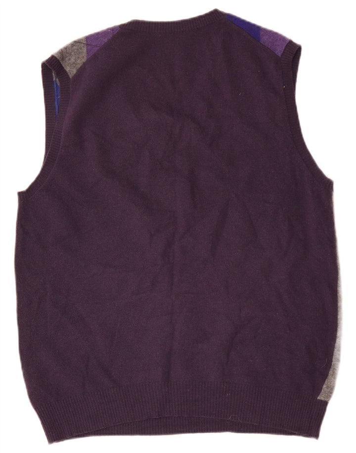 Benetton Canottiera da uomo media blu navy Argyle/Diamond