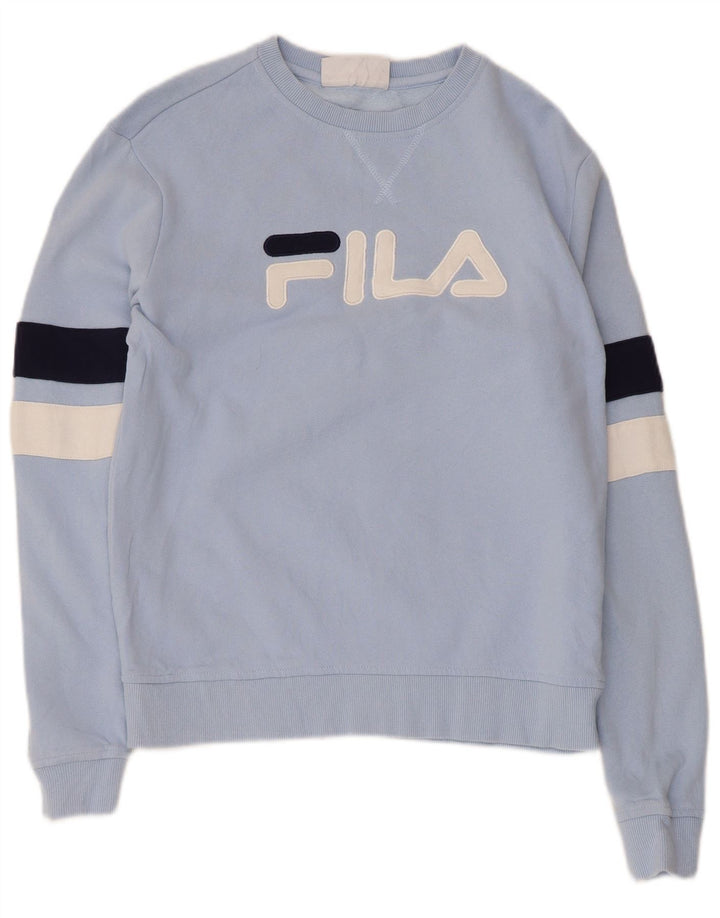 Fila Felpa grafica da uomo Maglione piccolo blu in cotone color block