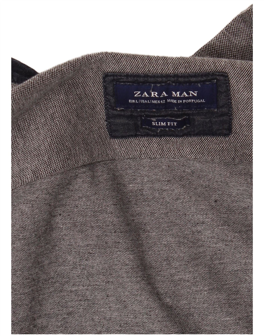 Camicia Zara da uomo slim fit a maniche corte grande grigia