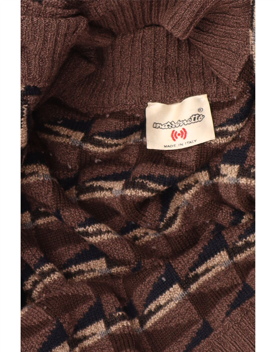 Maglione Cardigan Uomo Mazzonetto XL Marrone Geometrico