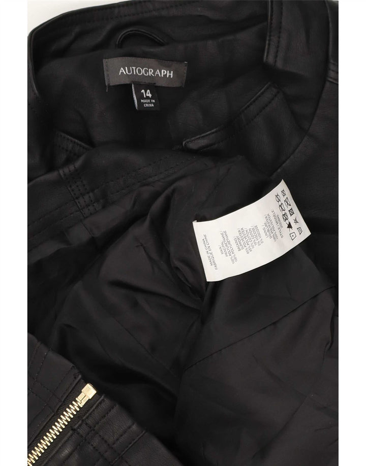 Giacca da motociclista Autograph da donna Marks & Spencer UK 14 grande nera