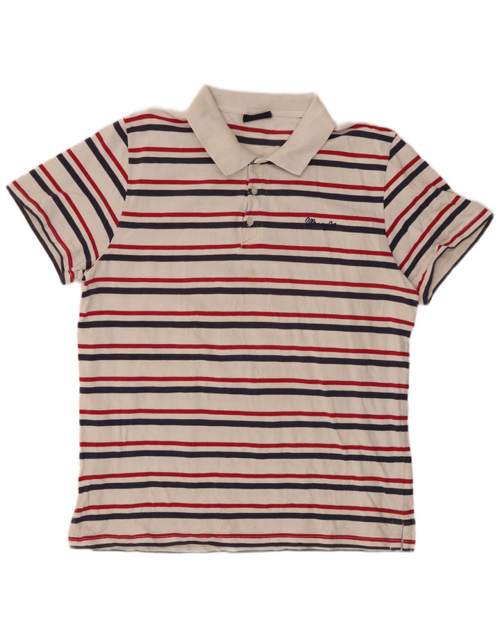 Polo WRANGLER da bambino 15-16 anni 2XL cotone a righe bianche