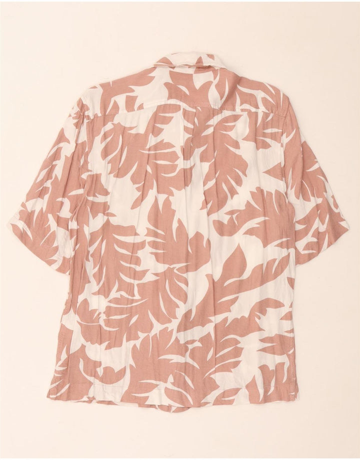 Camicia a maniche corte da uomo Diesel di grandi dimensioni in rayon floreale bianco