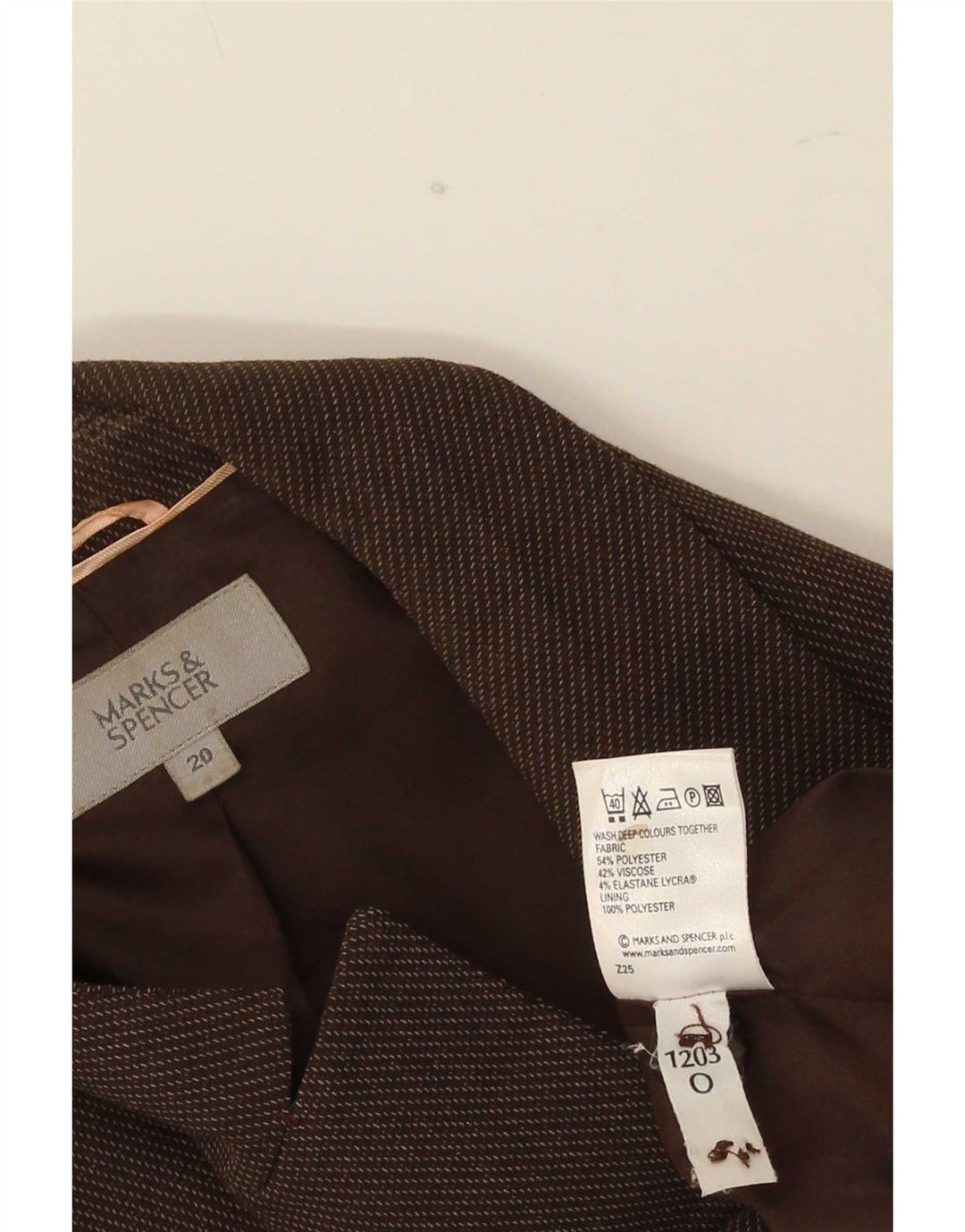 Giacca blazer a 1 bottone Marks & Spencer da donna UK 20 2XL poliestere marrone