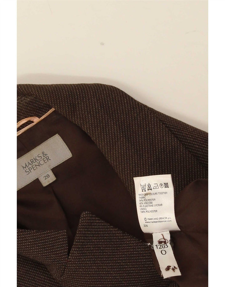Giacca blazer a 1 bottone Marks & Spencer da donna UK 20 2XL poliestere marrone