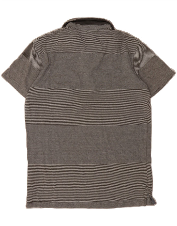 WRANGLER Mens Regular Fit Polo Shirt Small Grey Pinstripe Cotton Vintage Wrangler and Second-Hand Wrangler from Messina Hembry 