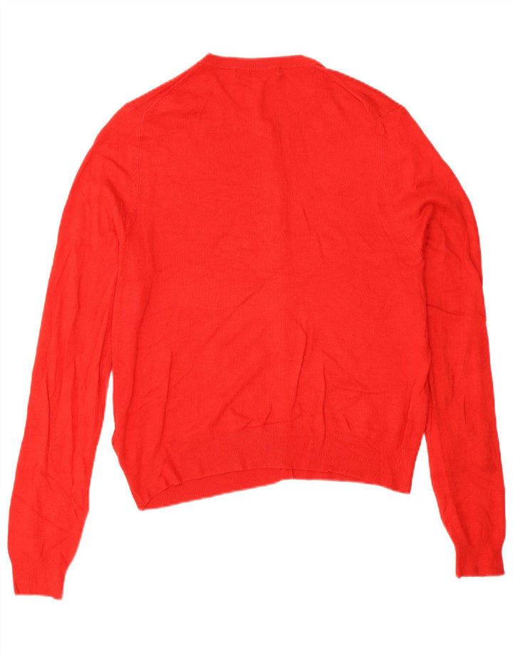 Maglione cardigan da donna Marks & Spencer UK 14 grande viscosa rossa