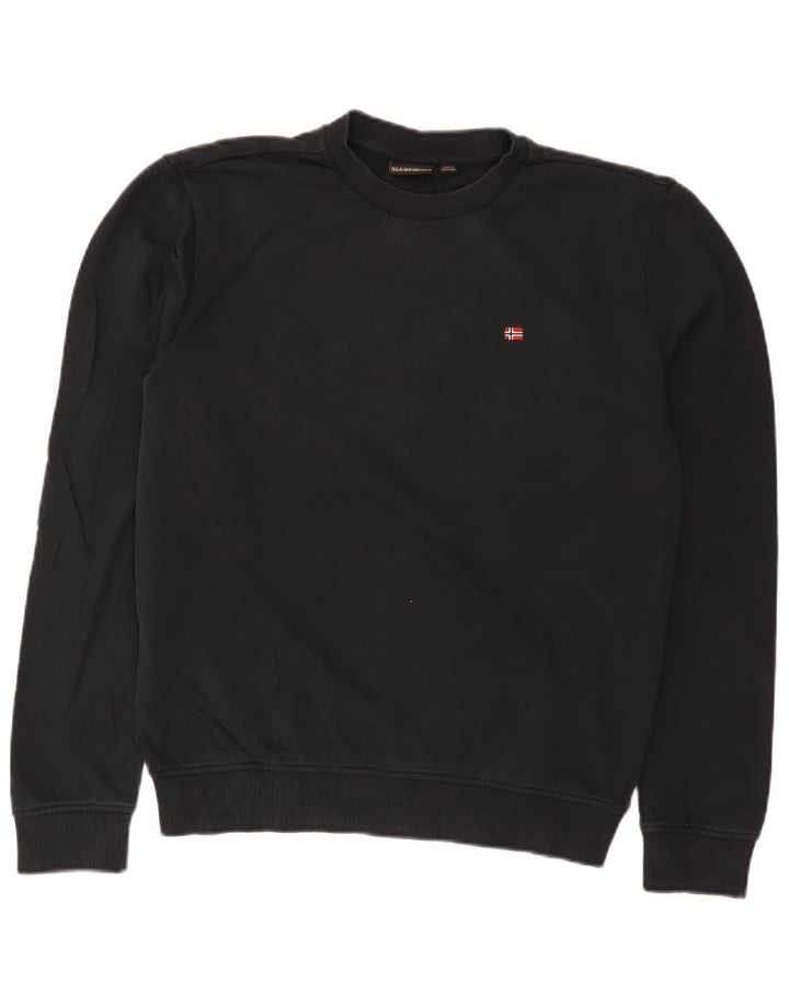Felpa da uomo Napapijri Maglione piccolo in cotone nero