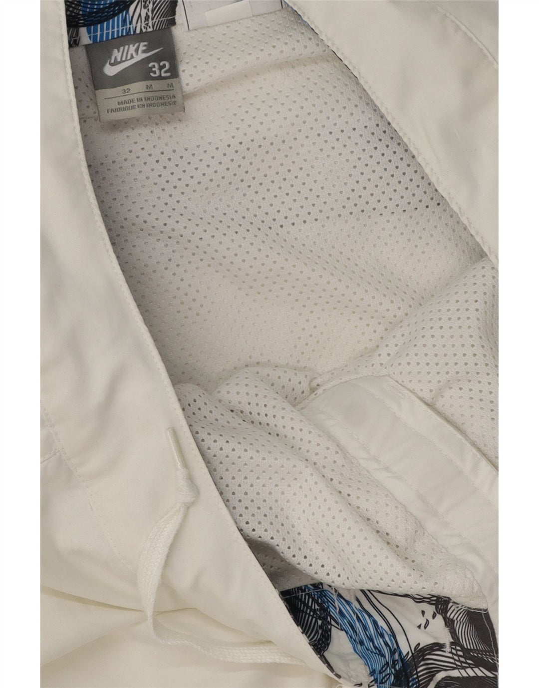 Pantaloncini da bagno con grafica Nike da uomo in poliestere geometrico bianco medio