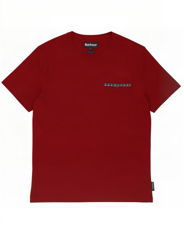 Barbour Uomo T-shirt su misura Top in cotone bordeaux medio