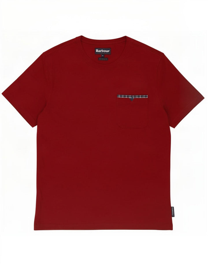 Barbour Uomo T-shirt su misura Top in cotone bordeaux medio