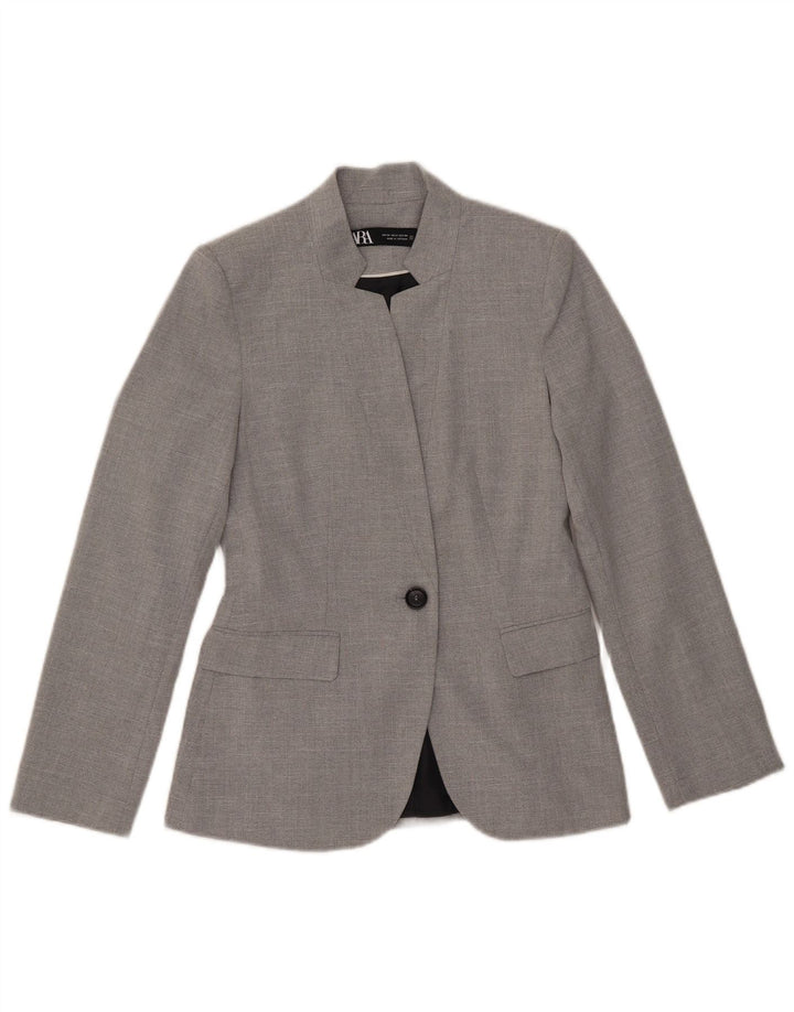 Giacca blazer a 1 bottone da donna Zara EU 34 2XS poliestere grigio