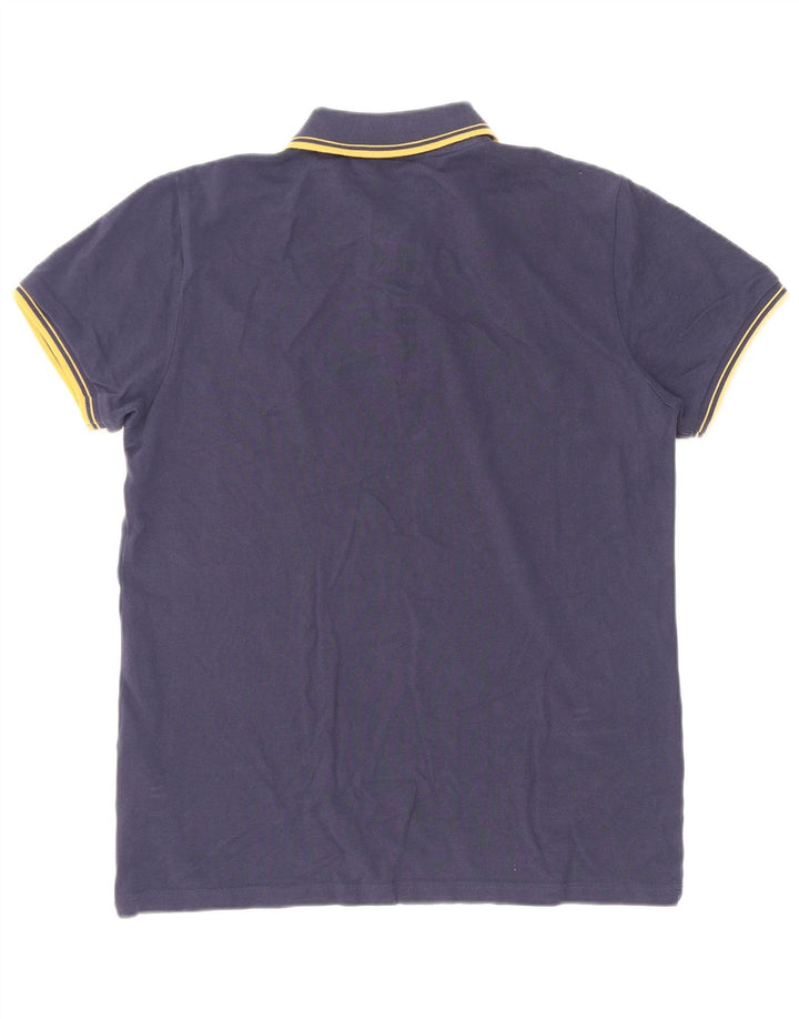 Polo Kappa Uomo Cotone Rigato Medio Blu Navy