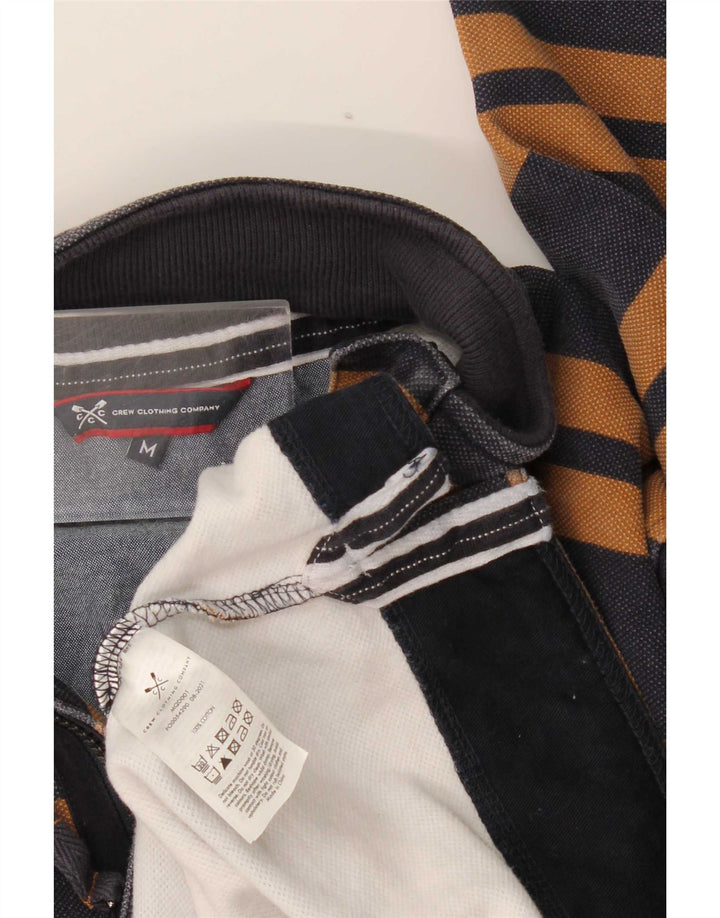 Crew Clothing Felpa da uomo con collo con zip, maglione medio a righe blu navy