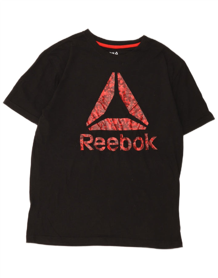 T-shirt grafica da uomo Reebok Top Small in cotone nero