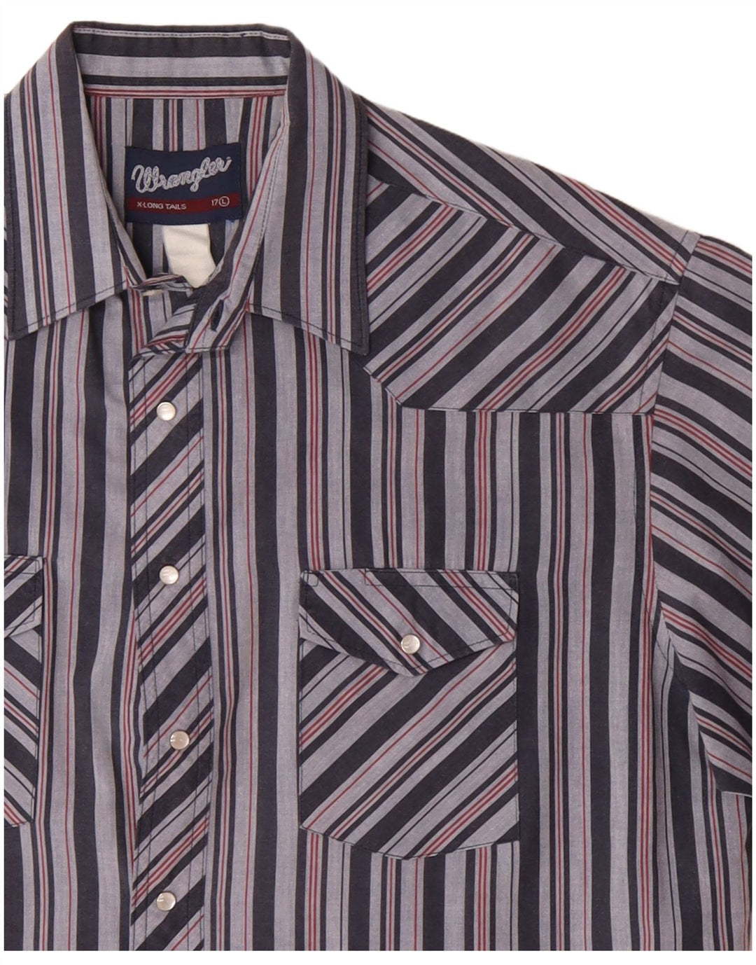 Camicia a maniche corte da uomo Wrangler taglia 17 XL a righe blu