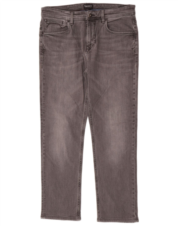 Jeans dritti regolari da uomo Timberland W34 L30 cotone grigio