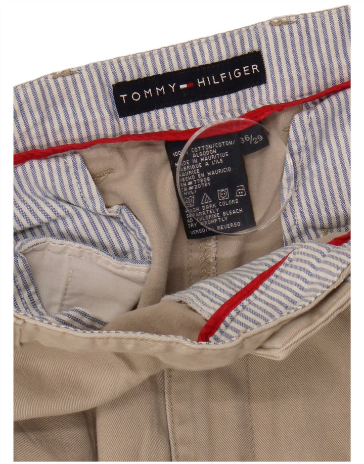 TOMMY HILFIGER Pantaloni cargo dritti da uomo W36 L29 Cotone beige