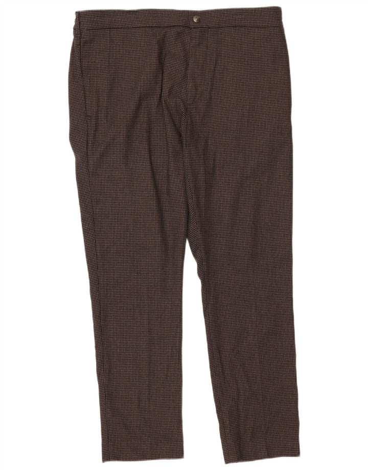 Pantaloni chino dritti da uomo Replay W36 L30 poliestere pied de poule marrone