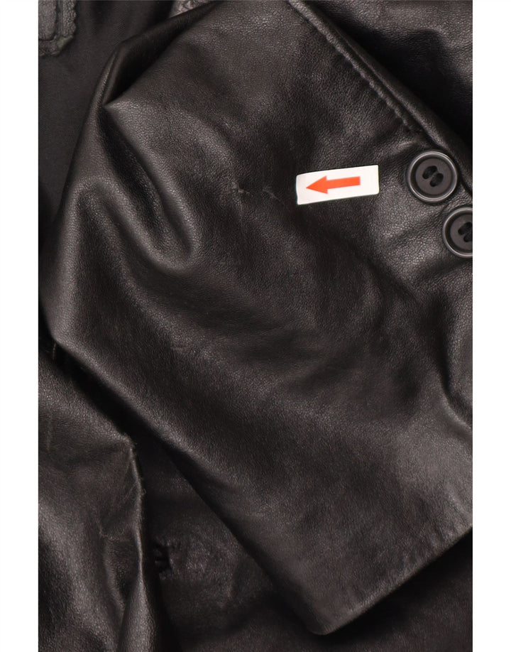 Cappotto in pelle da donna Wake UK 22 3XL Pelle nera