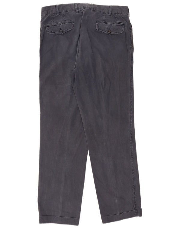 Pantaloni chino dritti da uomo Burberry IT 50 medio W34 L31 cotone blu navy