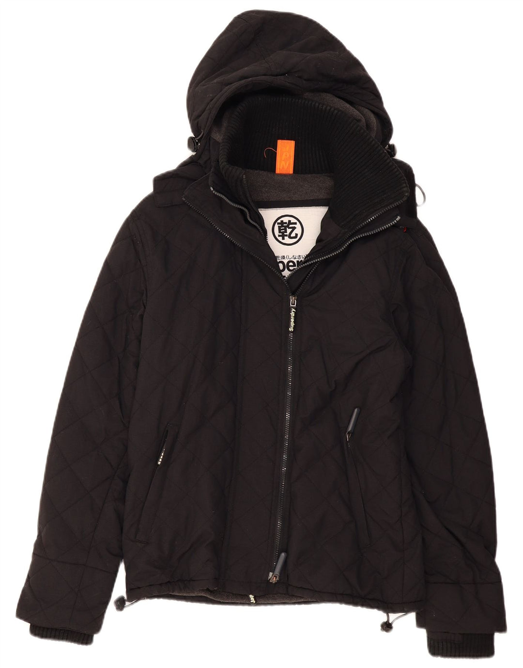 Giacca a vento con cappuccio da uomo Superdry UK 38 poliestere nero medio