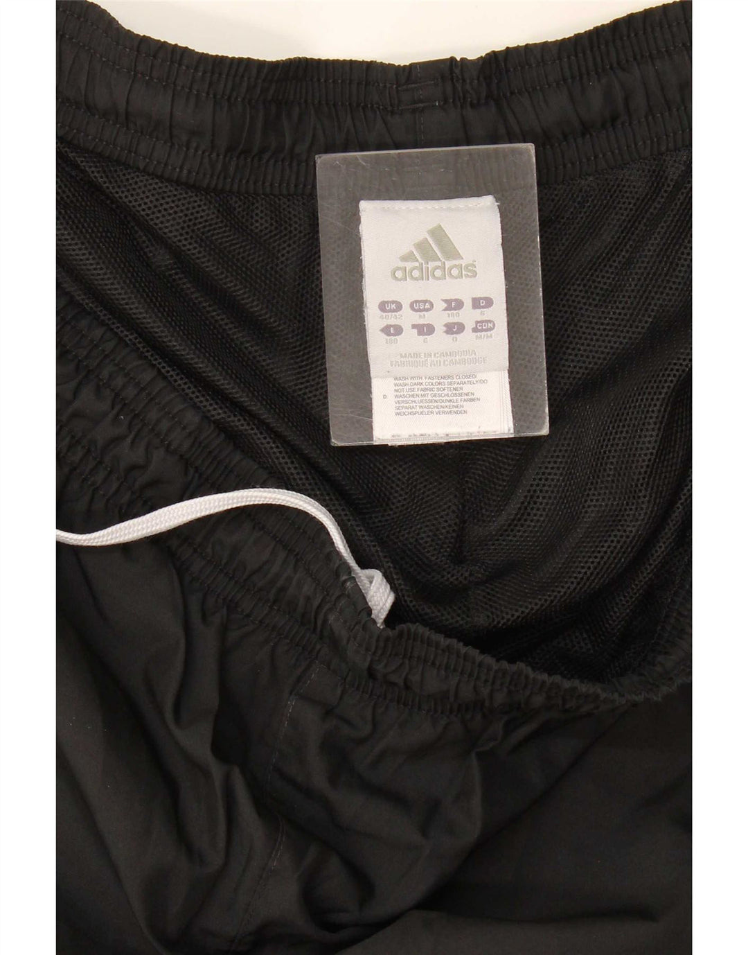 Pantaloni da tuta da uomo Adidas UK 40/42 Medium Nero Poliestere
