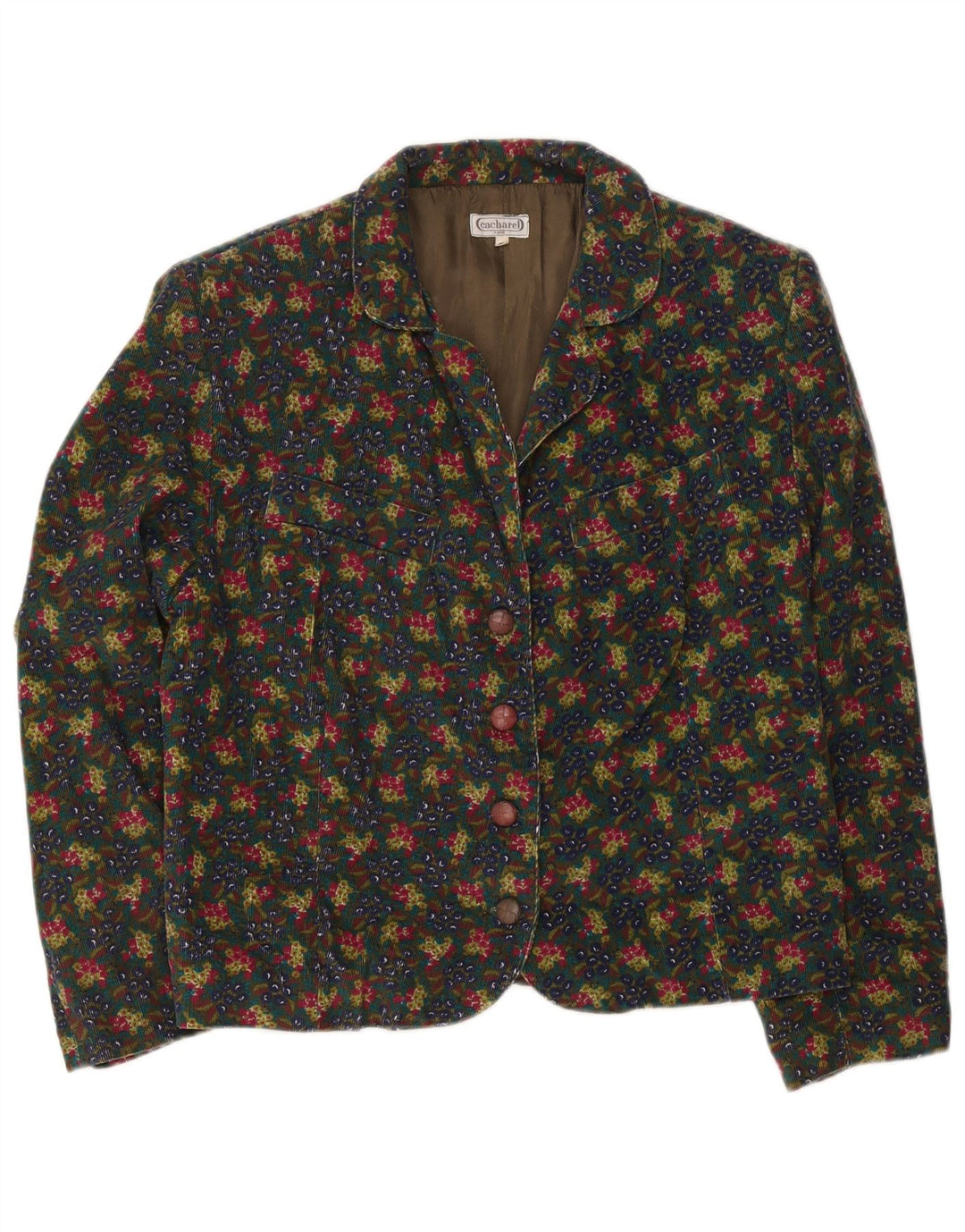 Giacca blazer da donna a 4 bottoni Cacharel EU 42 grande floreale multicolore