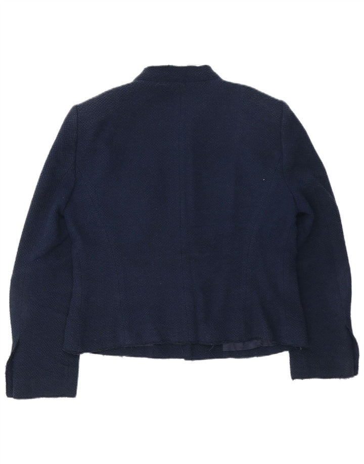 Giacca blazer a 4 bottoni da donna Zara UK 18 XL acetato blu navy