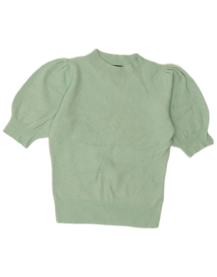 Maglione a collo alto corto da donna Marks & Spencer UK 10 piccolo verde