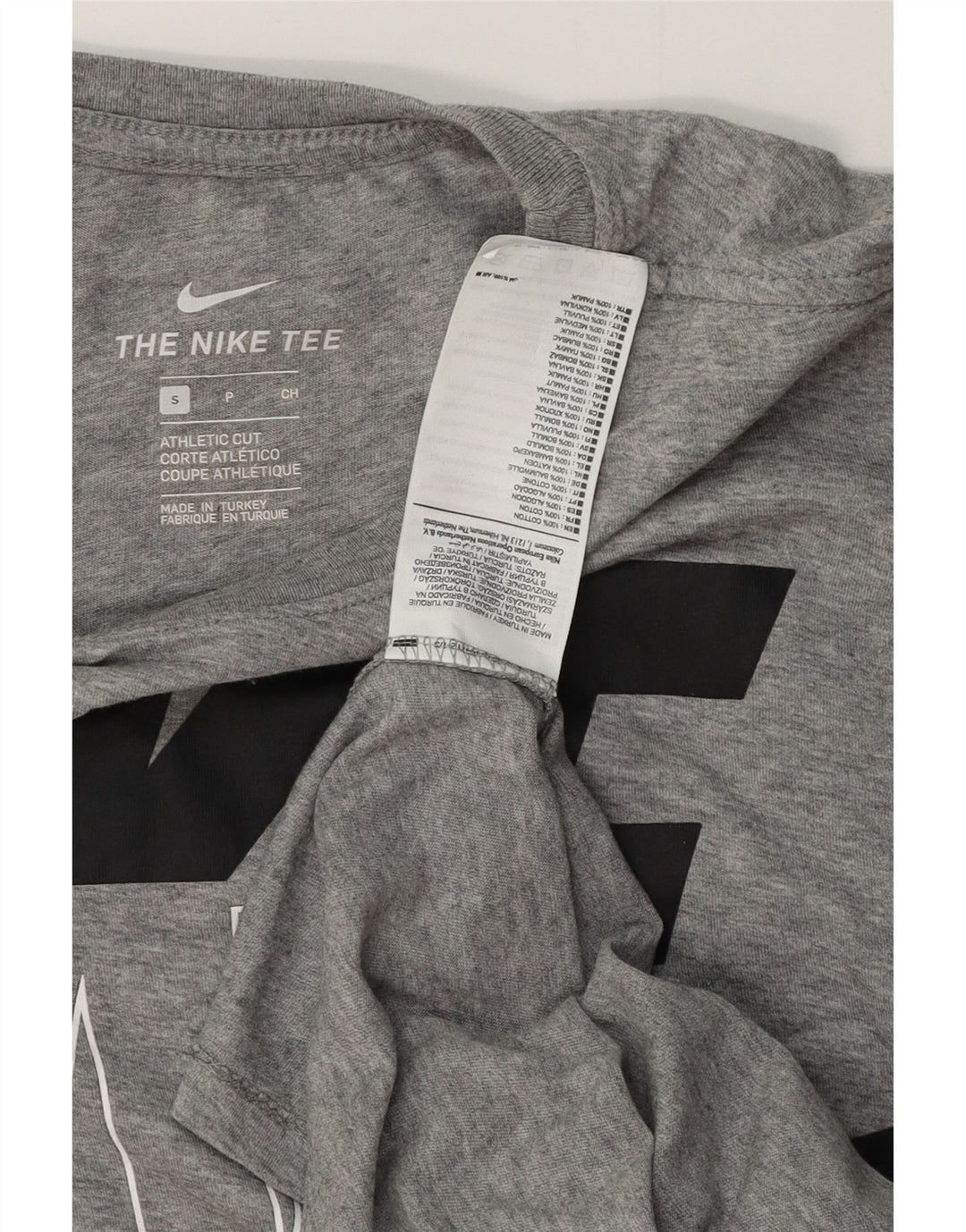 NIKE T-shirt grafica da uomo con vestibilità atletica, piccola, in cotone grigio