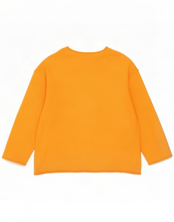 Top oversize da donna Benetton manica lunga UK 14 cotone arancione medio