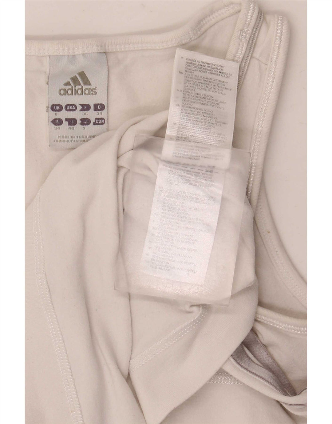 Canotta da donna Adidas UK 8 piccola in cotone bianco