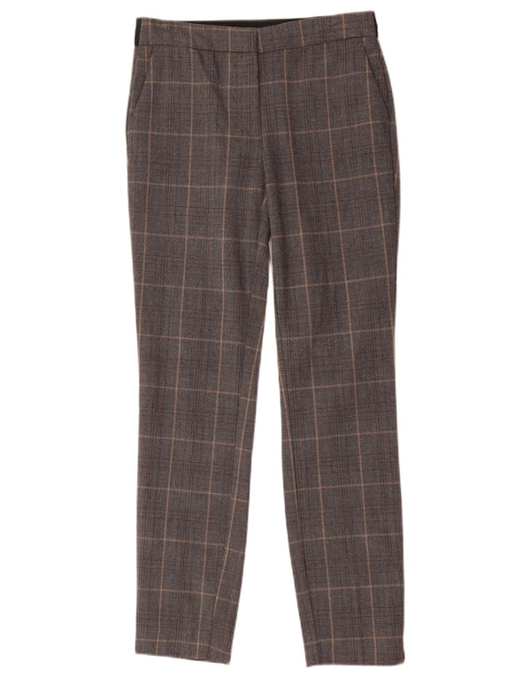 Pantaloni chino slim da donna Zara XS W25 L27 a quadri grigi