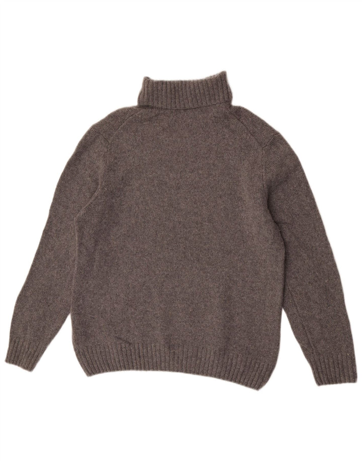 Maglione maglione a collo alto da donna Zara UK 16 grande lana grigia