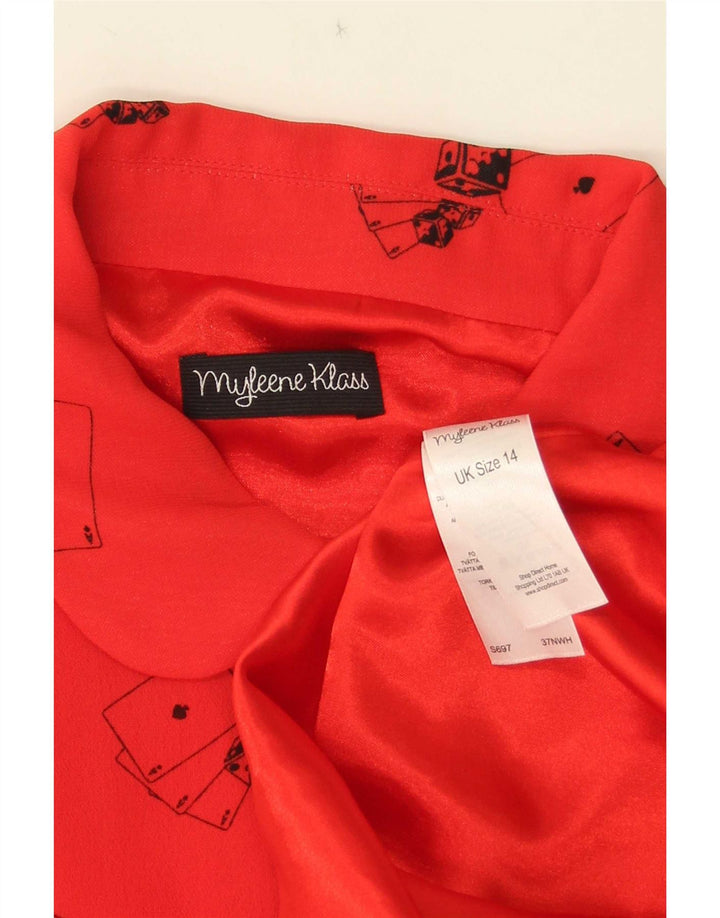 Abito a trapezio da donna per carte da gioco Myleene Klass UK 14 rosso medio
